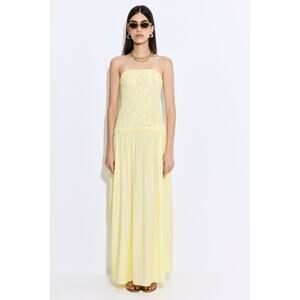 NWT Dé Rococo Lace Drop Waist Maxi Dress in Butter